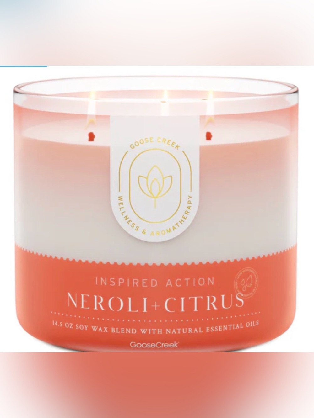 Goose Creek Neroli + Citrus 3-Wick Soy Candle - 14.5 oz Aromatherapy